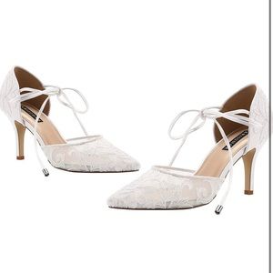 NEW IN BOX White Lace Heels